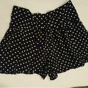 Free People Black white Polka Dots Flouncy Shorts